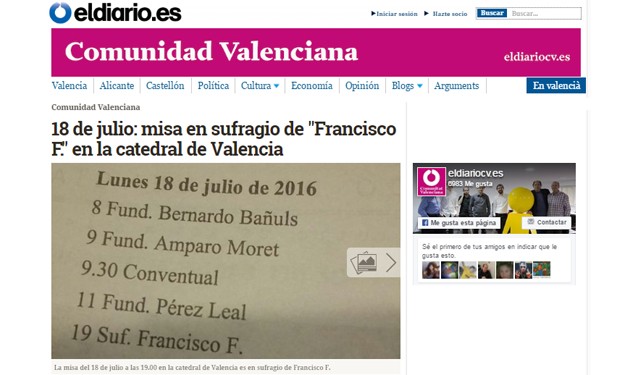 Valencia: in cattedrale si commemora il golpe di Franco contro la Repubblica spagnola