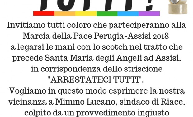 Marcia Perugia-Assisi. I missionari comboniani solidali con Mimmo Lucano: «Arrestateci tutti!»