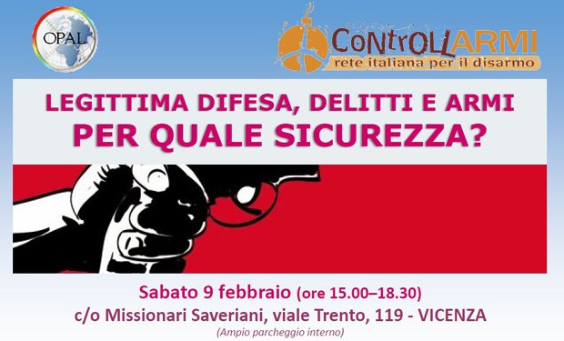 Quale sicurezza? A Vicenza, evento su armi e legittima difesa
