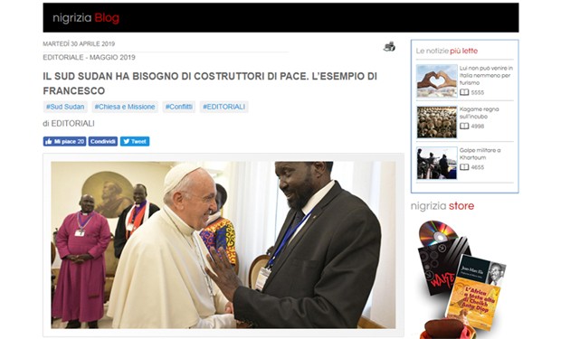 Sud Sudan verso la pace? I nodi da sciogliere e l'esempio di Francesco