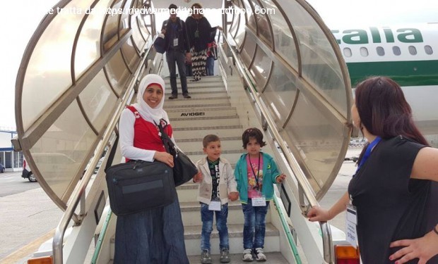 Corridoi umanitari: 40 profughi siriani atterrati a Fiumicino