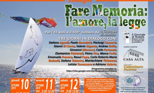 Convegno “Fare memoria: l’amore, la legge” – Trieste, 10/12 ottobre 2019