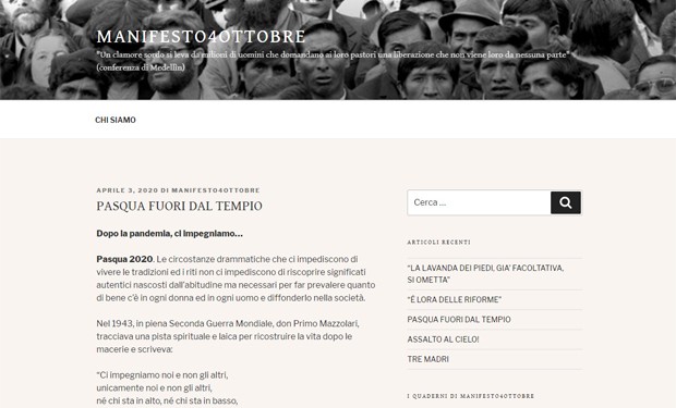 Pasqua fuori dal tempio. Dopo la pandemia ci impegniamo...