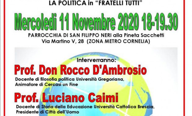 La politica in «Fratelli tutti». Incontro promosso da «Città dell’uomo»