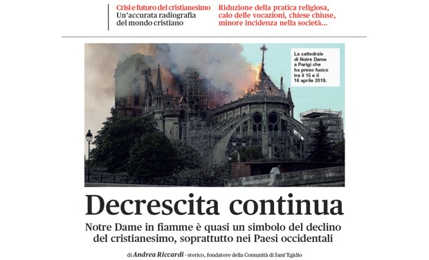 Declino del cristianesimo: la riflessione di Andrea Riccardi su