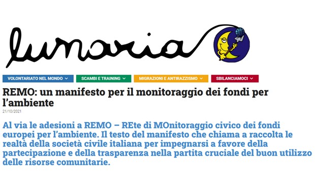 La Rete per il Monitoraggio civico dei fondi europei per l'ambiente chiama all'azione
