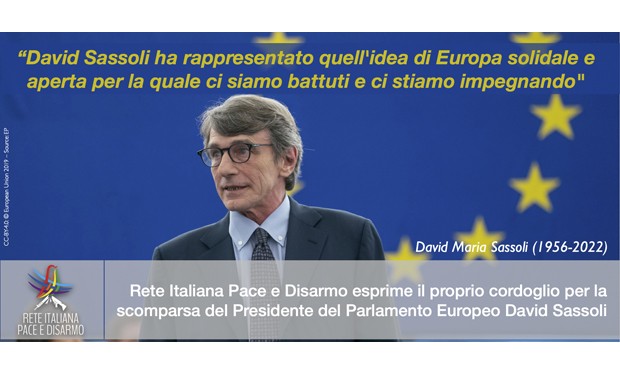 David Sassoli: il cordoglio dei pacifisti