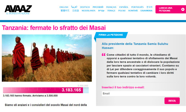 Masai minacciati dall'espansione del turismo d'élite: una petizione