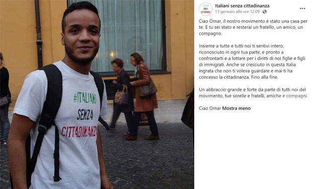 Il saluto a Omar Neffati, italiano senza cittadinanza
