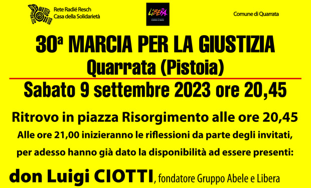 30° Marcia per la giustizia a Quarrata