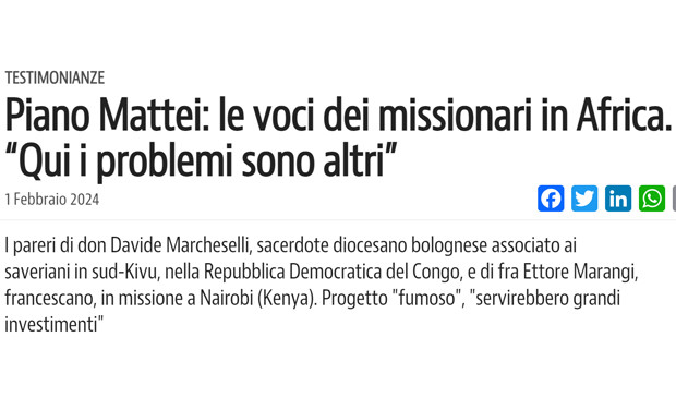 Interessi sull'Africa o interesse per l'Africa? Due missionari criticano il