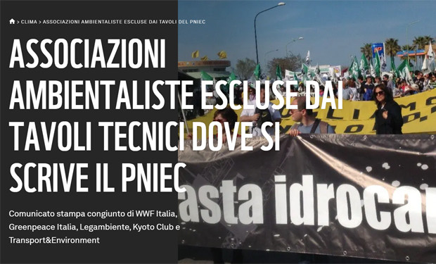 Piano energia e clima: per le organizzazioni ambientaliste la partecipazione è una cosa seria