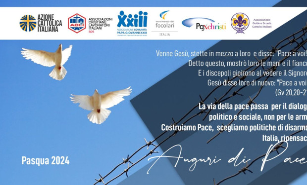 Associazioni e movimenti cattolici: «Per la Pasqua, si alzino le bandiere bianche della pace»