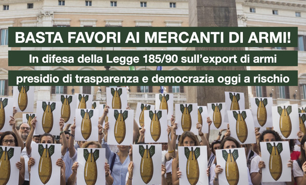 “Basta favori ai mercanti d'armi!”: un evento in difesa della Legge 185/90