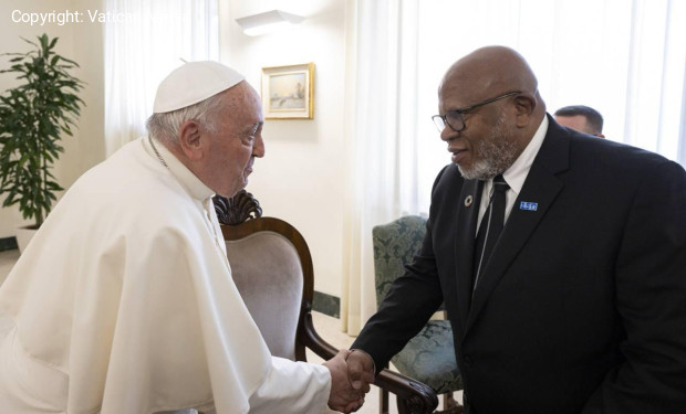 Il presidente dell'assemblea generale dell'Onu da papa Francesco