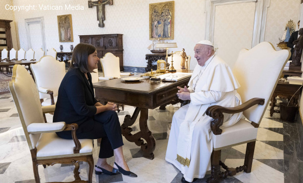 Papa Francesco riceve in udienza la nuova rettora dell'univ ersità Cattolica