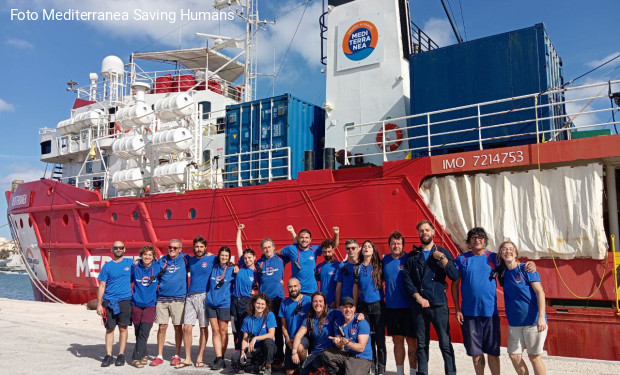 La nave Mediterranea torna in mare