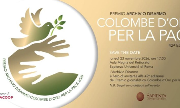 Colombe d'oro per la pace 2026: Archivio Disarmo premia Biani, Caponnetto, Vaccari e il card. Pizzaballa 