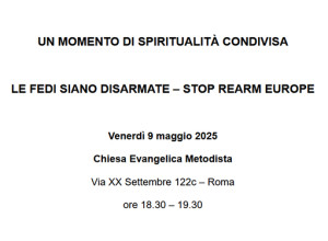 Roma: contro la guerra e il riarmo dell'UE, un momento di spiritualità interreligiosa