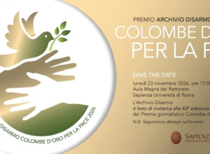 Colombe d'oro per la pace 2026: Archivio Disarmo premia Biani, Caponnetto, Vaccari e il card. Pizzaballa 